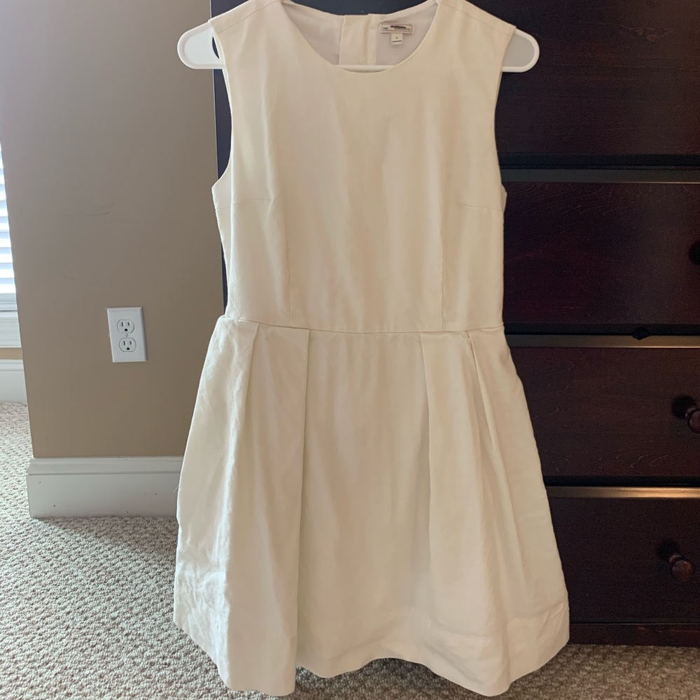 Cream Off White GAP Soft Linen Dress Size 4